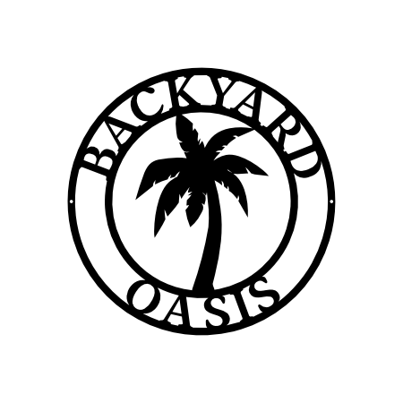 Backyard Oasis with Palm Tree