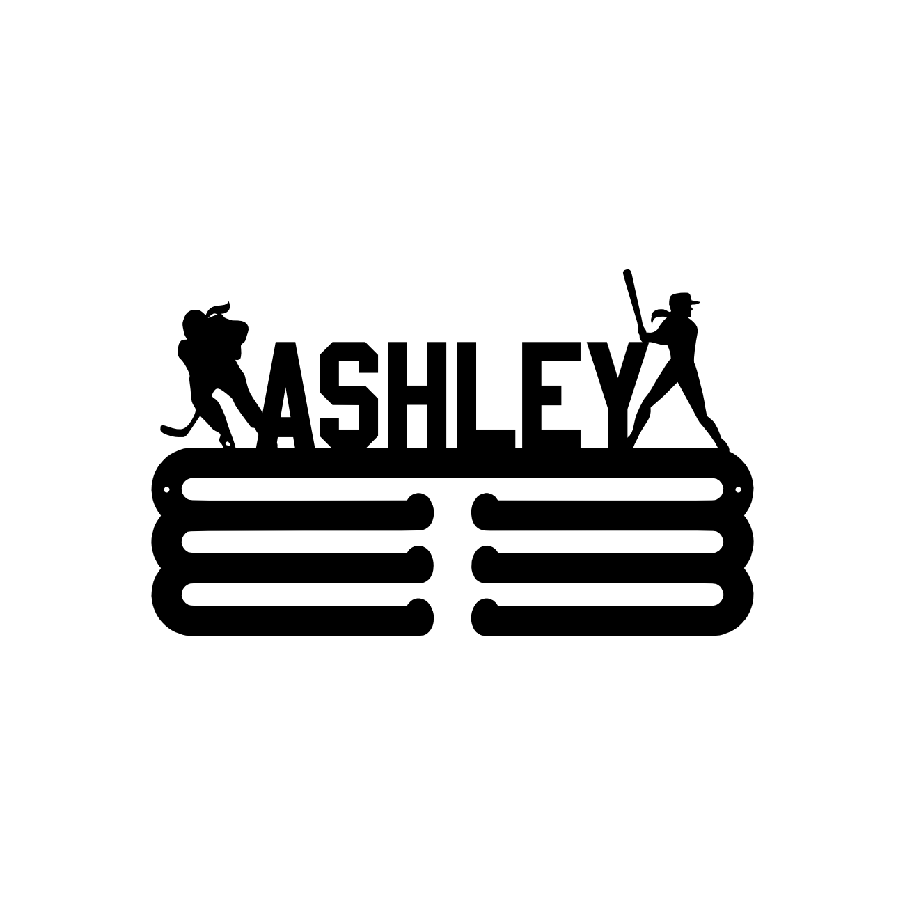 Hockey & Baseball Girl Medal Hanger