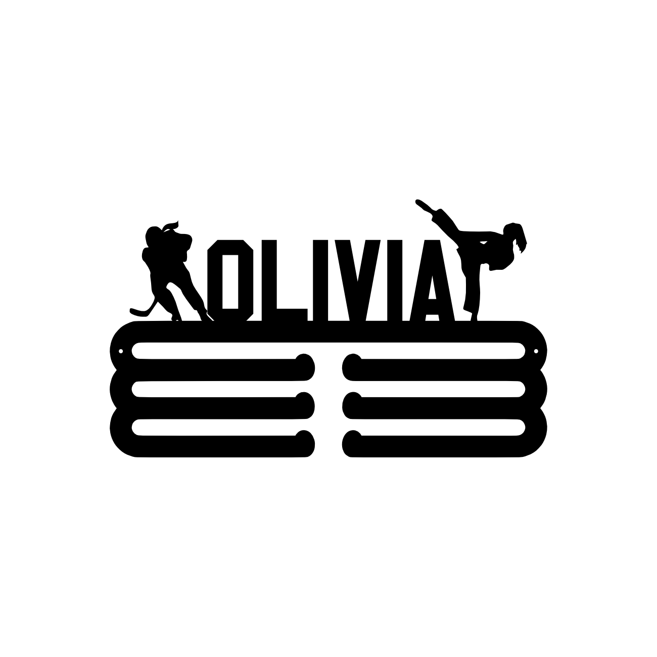 Hockey & Karate Girl Medal Hanger